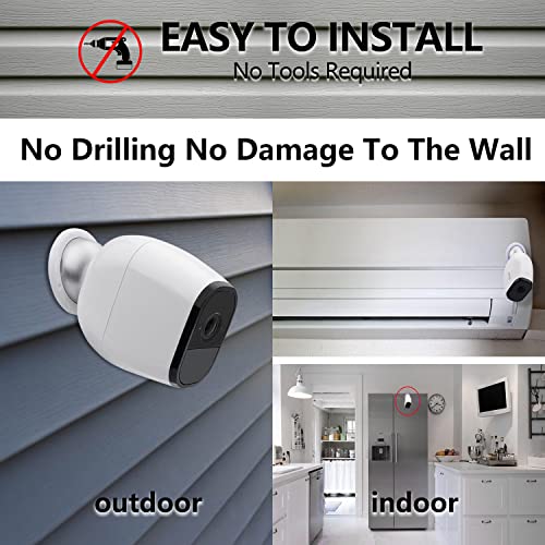Haoyou Wall Mount Indoor/Outdoor Camera Mounts Compatible for Magnetic Arlo Pro/Arlo Pro 2 Camera and SimpliSafe Outdoor Security Camera (2 Pack Silver) - Image 4