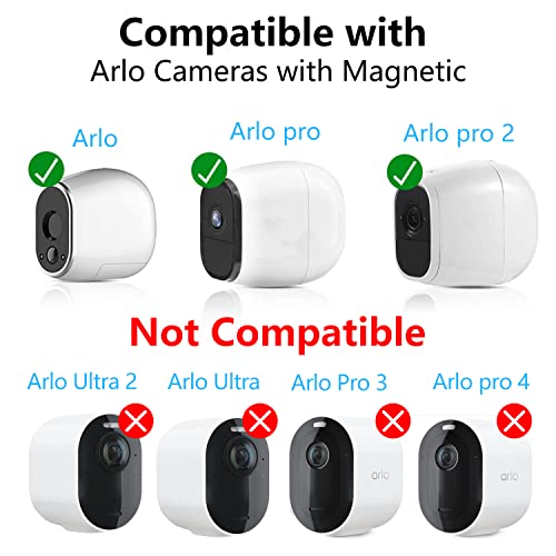 Haoyou Wall Mount Indoor/Outdoor Camera Mounts Compatible for Magnetic Arlo Pro/Arlo Pro 2 Camera and SimpliSafe Outdoor Security Camera (2 Pack Silver) - Image 2