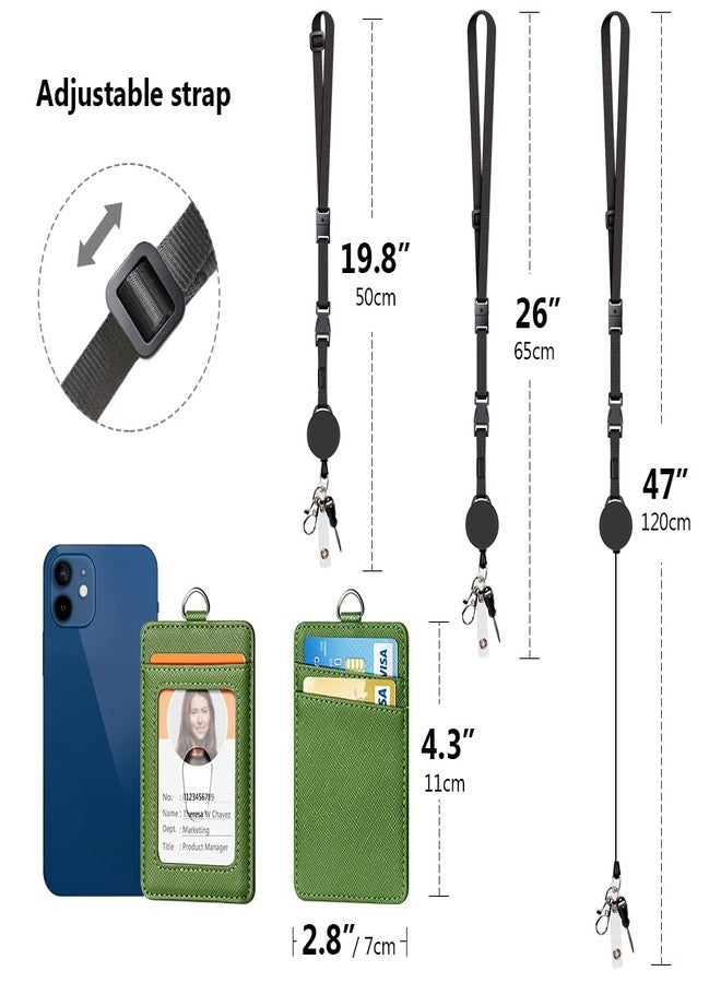 UpUGo Leather Badge Holder and Adjustable Retractable Lanyards, Quick Release Buckle and Safety Breakaway Lanyards with Swivel Metal Clasp for Offices, Staff, Students, Employees - Image 4