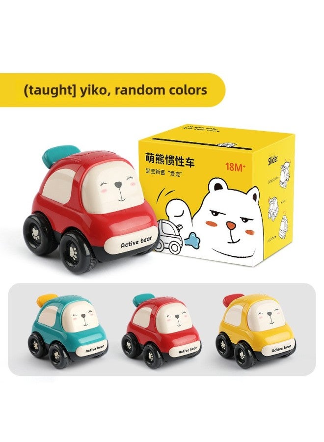 Hubao Children's Toy Car Inertia Car Boys And Girls 1-2-3 Years Old Engineering Car Cartoon Baby Baby Puzzle Model-Color:Inertia Taxi (3 Gift Box)  - Image 1