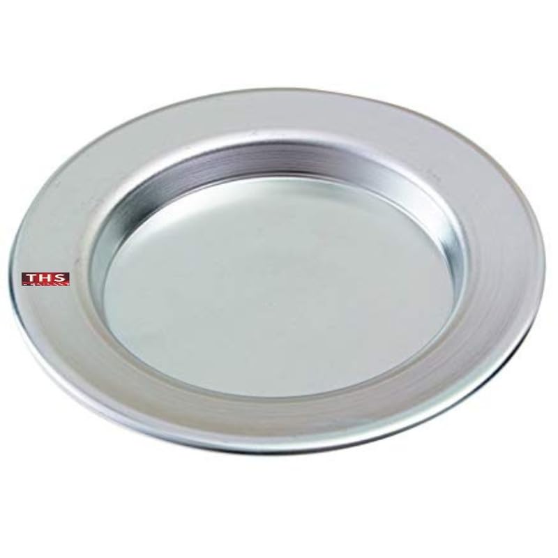 THS Kunafa Plate/Tray. Kunafa Pan Made with Thick Sheet. Shredded Phyllo Dough Tray. Diameter 4 Inches, Height 1.5 Inches, Colour - Silvery White, Pack 1 - Image 1