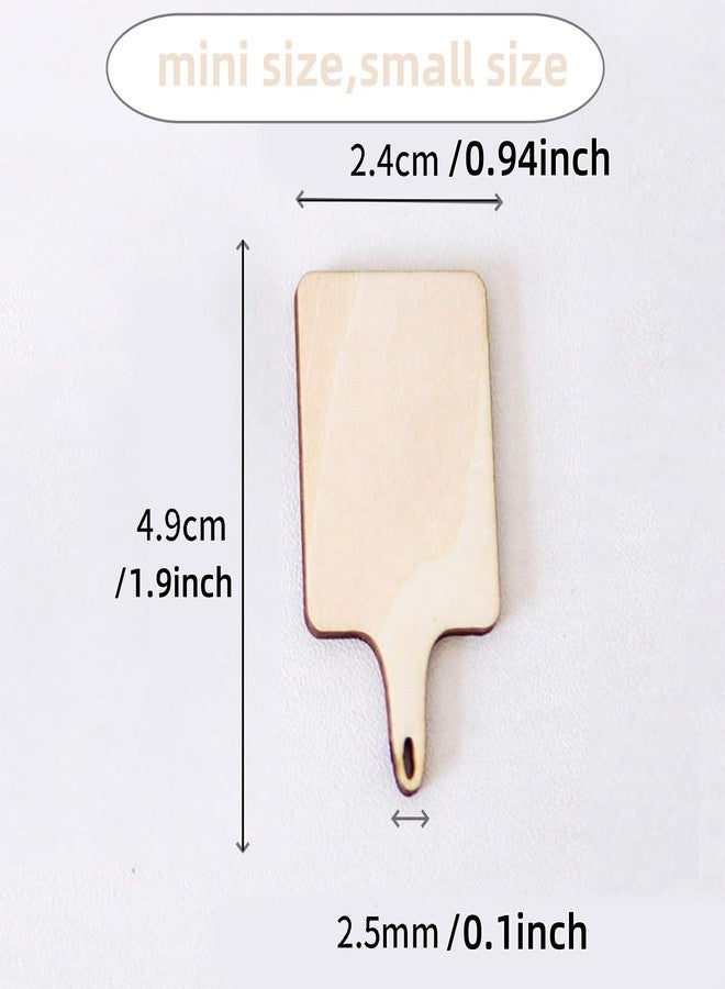 Khakho 30 Pcs Mini Wooden Cutting Board with Handle,Unfinished Wood Blank Cutting Board, Paddle Chopping Board Small Kitchen Serving Board for Kitchen DIY Decor (Wooden) - Image 2