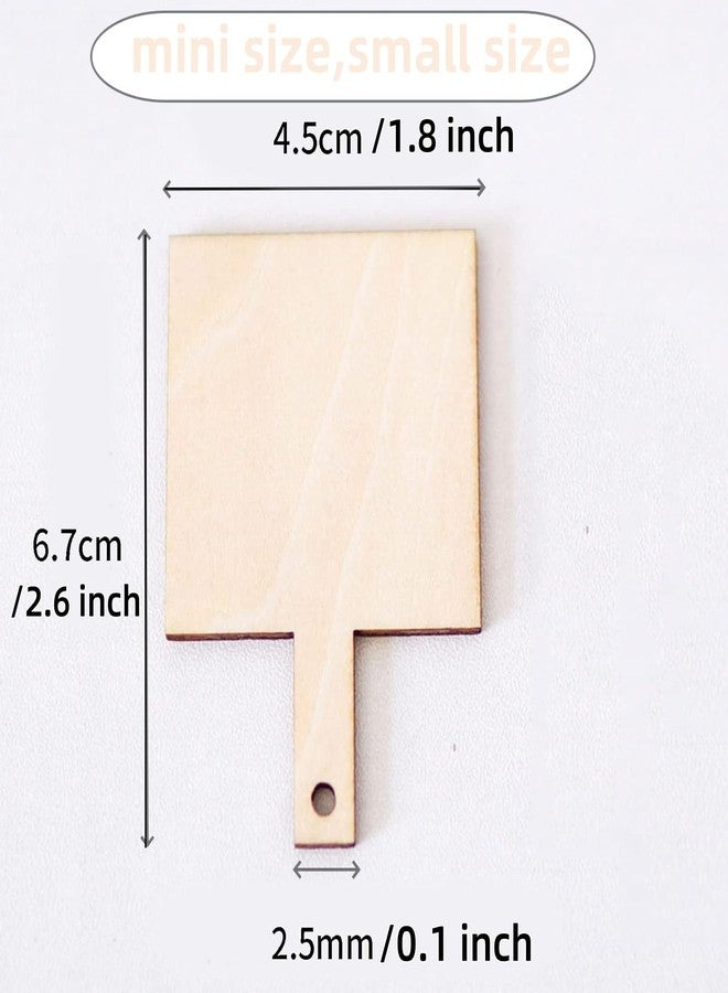 Khakho 30 Pcs Mini Wooden Cutting Board with Handle,Unfinished Wood Blank Cutting Board, Paddle Chopping Board Small Kitchen Serving Board for Kitchen DIY Decor (Wooden) - Image 3