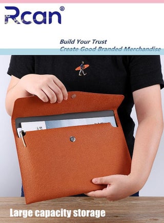 Pu Leather A4 File Bag Multi Functional Portable Large Capacity Waterproof Information Bag Envelope Type Magnetic Suction Snap File Storage Folder Business Bag Suitable for School Office Home - view 2