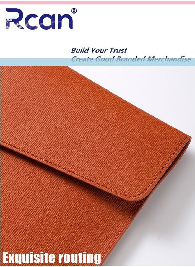 Pu Leather A4 File Bag Multi Functional Portable Large Capacity Waterproof Information Bag Envelope Type Magnetic Suction Snap File Storage Folder Business Bag Suitable for School Office Home