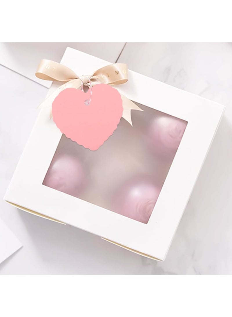 Luckam 100Pcs Heart Shaped Gift Tags, Pink Present Tags with String, Blank Hanging Labels for Valentine's Day Presents, Wedding Favors, Birthday Party Wrapping, Christmas Gift Decorations - Image 4