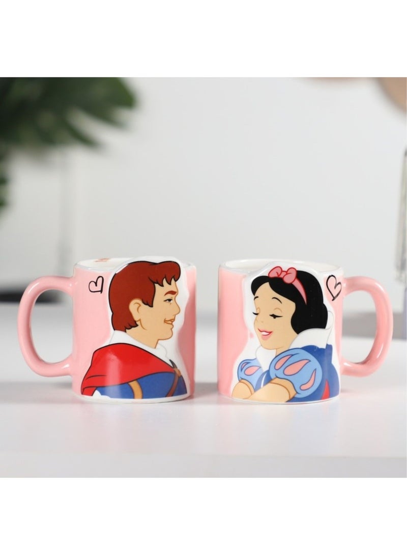 Couple Pair Mug Featuring Princess Cartoon Character Ceramic Mug Coffee Cup Mug For Couple Student Friends 350ml - Image 2