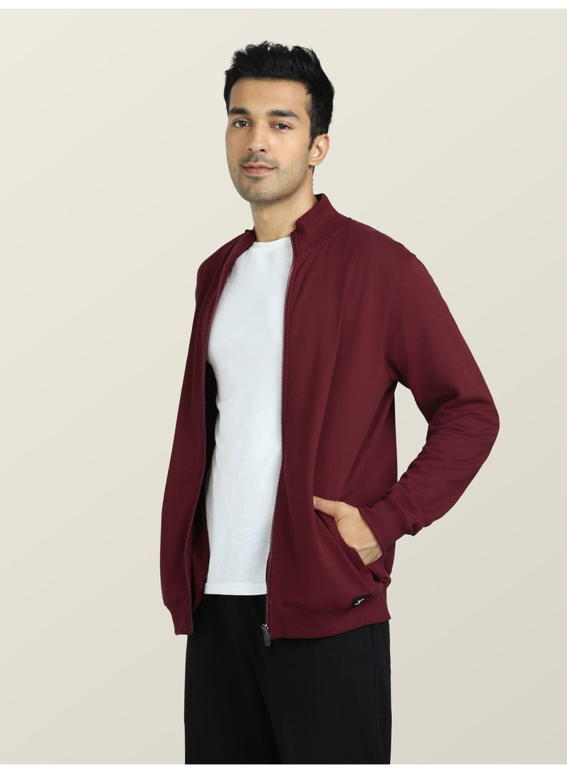 اكس واي اكس اكس جاكيت كروز للرجال مصنوع من قطن تيري الفرنسي بقصّة عادية وسحّاب كامل وجيوب جانبية - Image 4