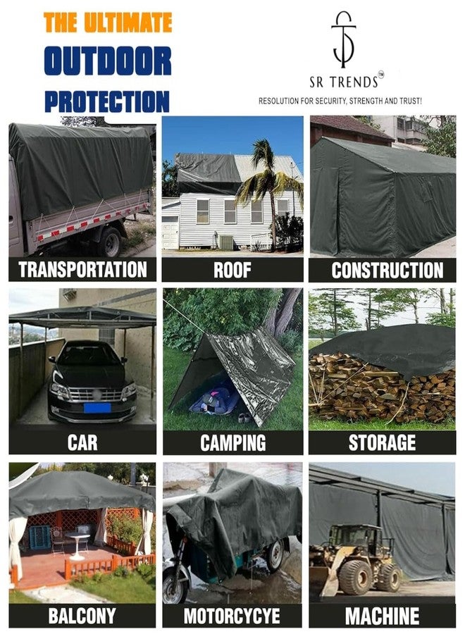 SR TRENDS 700 GSM Waterproof Tarpaulin | Durable, UV-Resistant Tarp for Outdoor, Construction & Camping (Grey, 2.5 x 2.5 FT) - Image 5