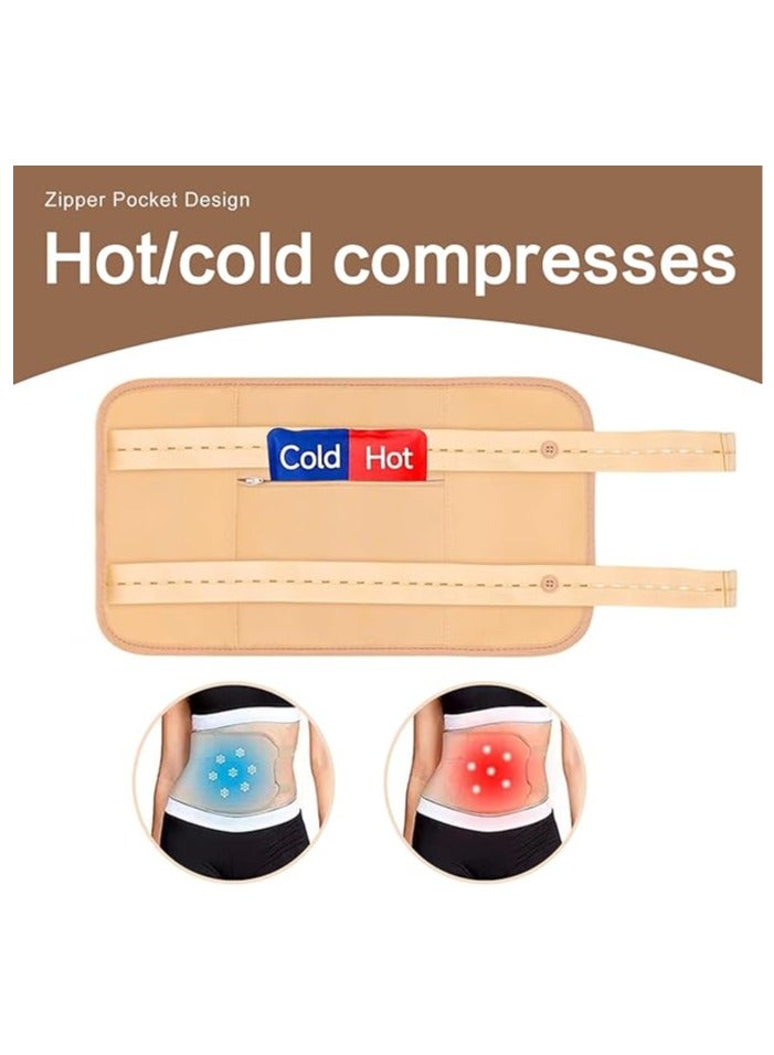 Generic 4 Pcs Castor Oil Pack Wrap Organic Cotton for Liver Detox, Stomach, Belly, Neck, Breast & Entire Body, Reusable Pads Kit for Hot/Cold Compress with Adjustable Elastic Strap, Waterproof & Anti Oil Leak  - Image 2