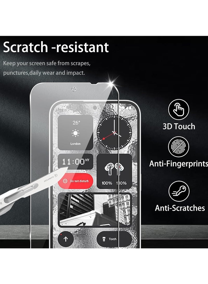 General Nothing Phone 2a 2024 Screen Protector, Tempered Glass, Full Coverage 9H Hardness Anti-Scratch No Bubbles HD Clear Tempered Glass  - Image 4