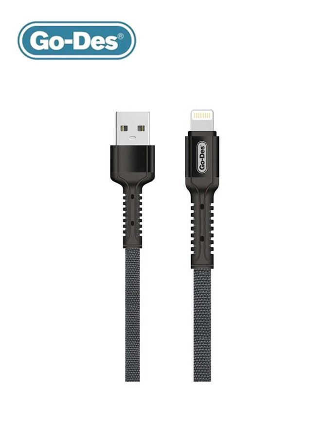 جو-ديز كابل بيانات Go-Des نايلون لايتنينج فائق السرعة 1 متر GD-UC509iP - أسود - Image 3