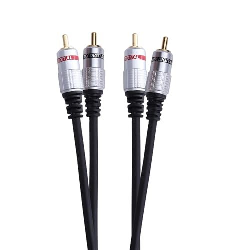 MX 2 RCA to 2 RCA Stereo Audio Cable, 1.5 Meter – Gold-Plated Connectors, Double Shielded – Compatible with Home Theater, Subwoofer, Turntable, Amplifier, Receiver, Speaker – Male to Male - Image 1