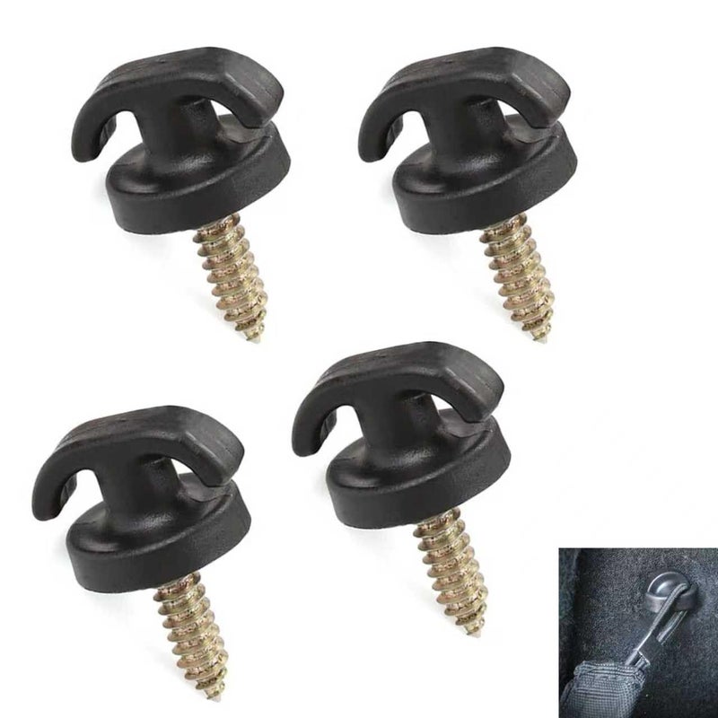 Zosgrew 4 PCS Car Cargo Net Hooks RustProof Luggage Net Hooks MultiFunctional Tie Down Hanging Fastener Universal for Most Cars SUVs Trucks Black - Image 3