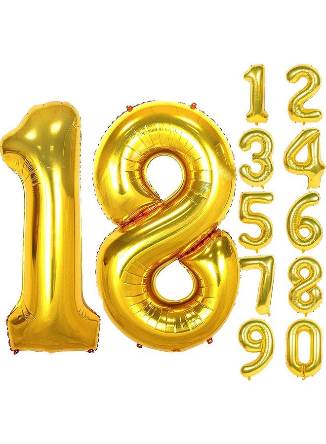Party Propz 18th Birthday Decoration Items - 16 Inch Happy Anniversary Decoration Items | Gift for Girls Birthday Special 18+ Years | Foil Balloons for Decoration | Golden Balloons for Decoration