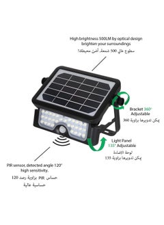 Rafeed SF30001-A 5W LED Solar Flood Light – 500lm, Motion Sensor & Always-On Modes, IP65 Waterproof, Solar-Powered for Outdoor Security and Lighting Warm Light  - Image 1