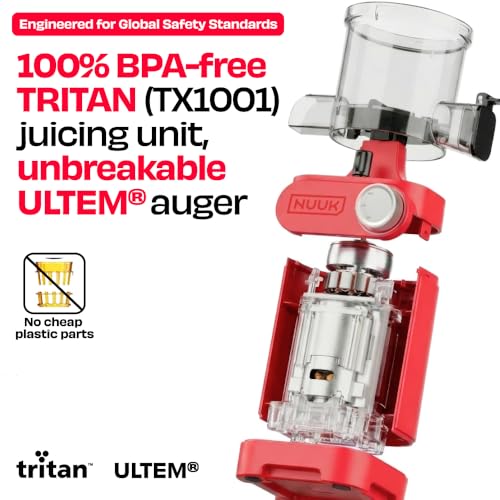 NUUK DRIP Cold Press Juicer For Home | Max Nutrition | Easily Juices Hard Fruits & Veggies | No Chopping with 108mm Wide Chute | Easy Assembly & Cleaning | Tritan Jars for Max Safety | 6 Year Warranty - Image 5
