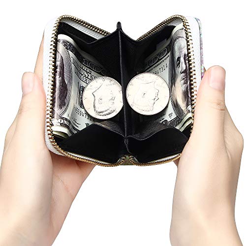 GEEAD Small Glitter Wallet for Women Girls Mini Coin Purse Pouches with Key Ring for Christmas (Colourful - B) - Image 2
