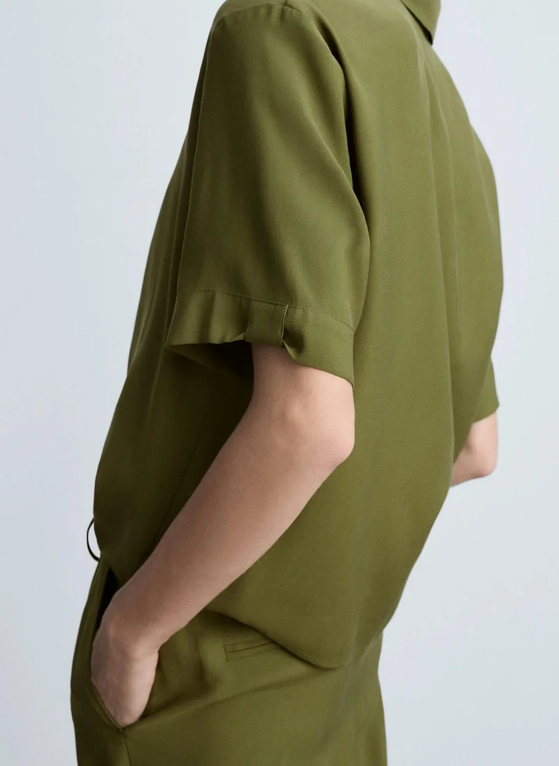 MANGO Short Sleeve Fluid Shirt