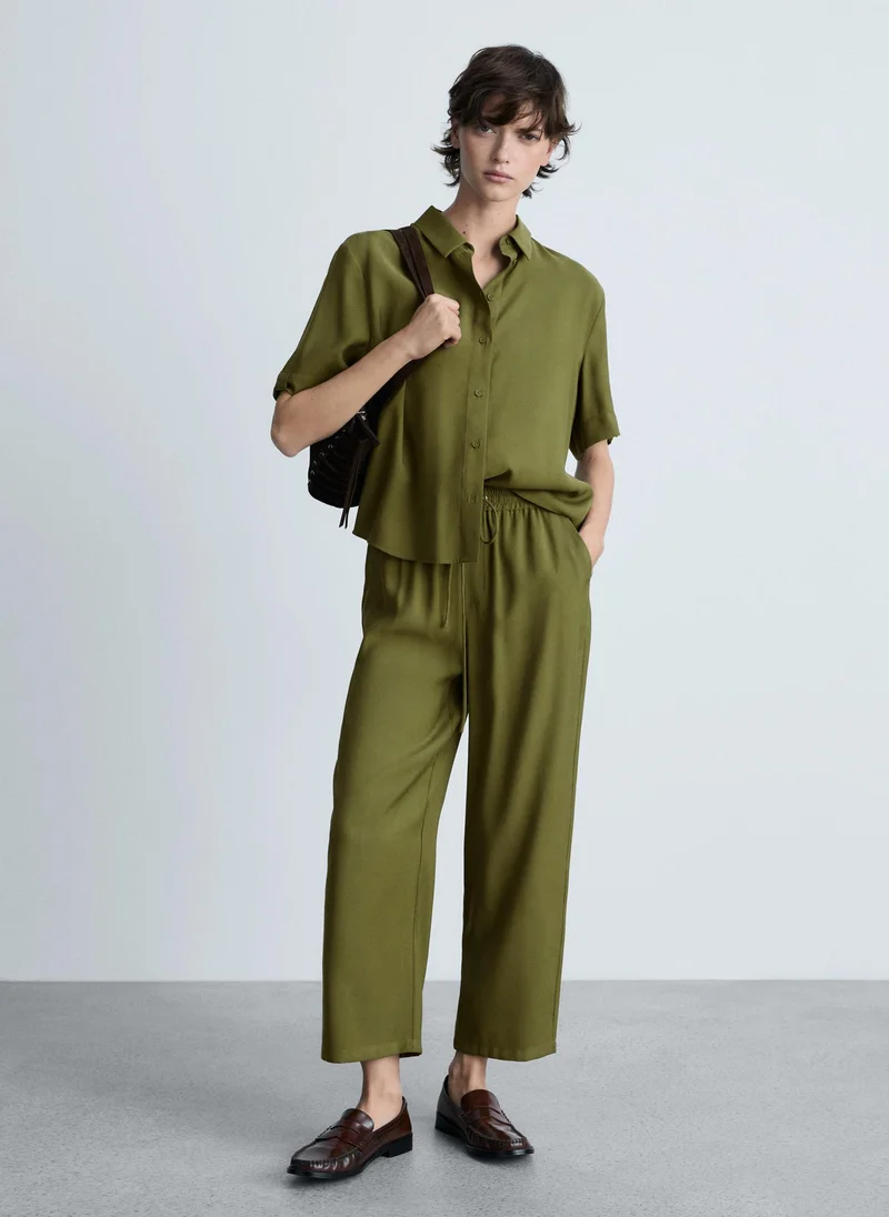 MANGO Short Sleeve Fluid Shirt