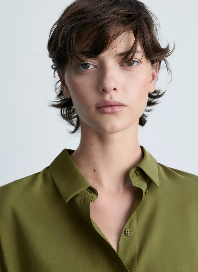 MANGO Short Sleeve Fluid Shirt