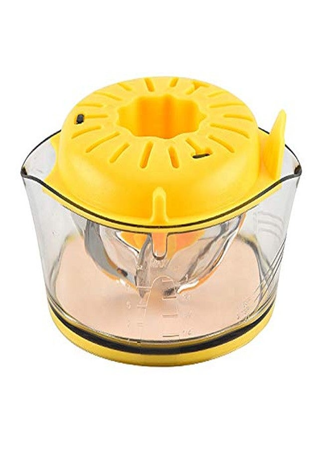 Kasmoire Citrus Lemon Orange Juicer, Manual Hand Squeezer with Built-in Measuring Cup and Strainer, 8OZ (Yellow) - Image 2