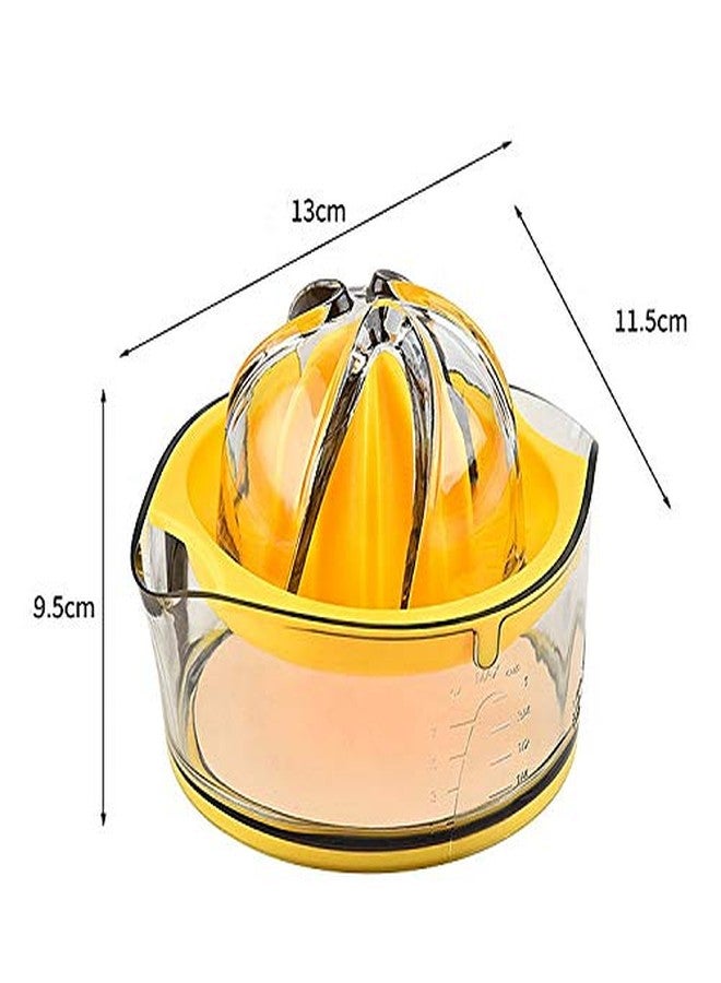 Kasmoire Citrus Lemon Orange Juicer, Manual Hand Squeezer with Built-in Measuring Cup and Strainer, 8OZ (Yellow) - Image 3