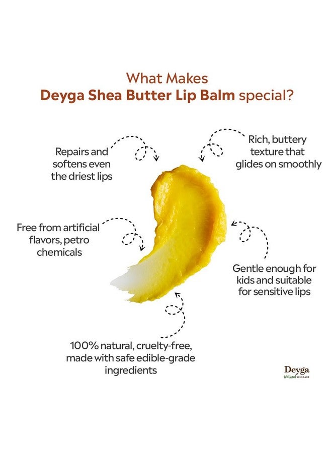 Deyga Shea Butter Lip Balm | Tinted Lip Care | For Dry & Chapped Lips | For Women & Men, Multicolour, 1 Count - Image 4