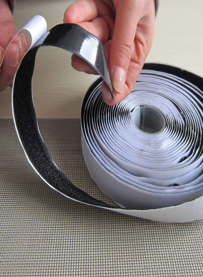 SAI PRASEEDA شريط لاصق ذاتي الخطاف وشريط لاصق ذاتي الحلقة من ساي براسيدا، 20 مم، 25 مترًا لكل منهما، مع ملصق سهل الإزالة، لون أبيض، SPE160 - Image 1