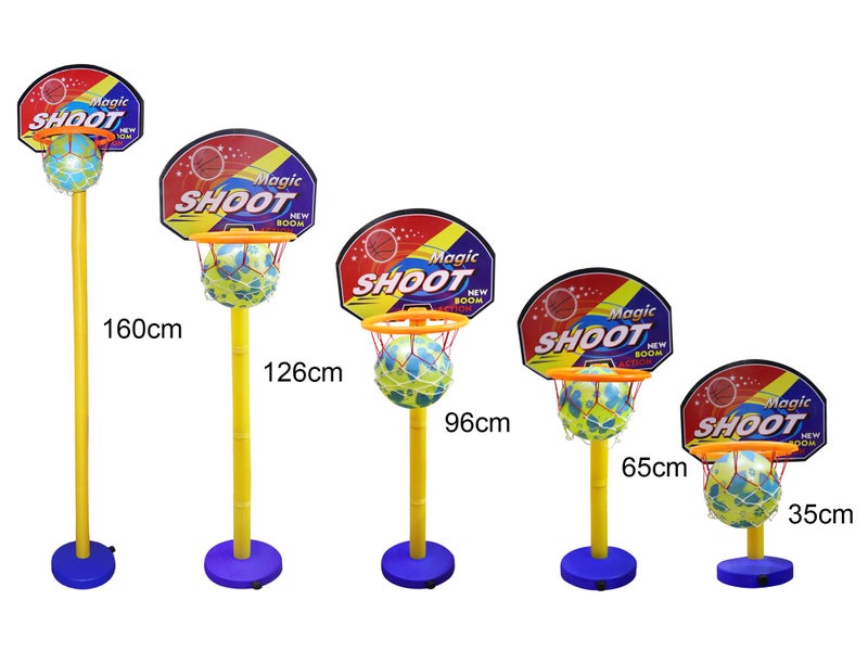 Nippon Kid's Plastic Basket Ball Kit with 5 Level Adjustable Stand for 2-6 Years (LW-NT019_OG, Multicolour) - Image 3