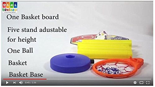 Nippon Kid's Plastic Basket Ball Kit with 5 Level Adjustable Stand for 2-6 Years (LW-NT019_OG, Multicolour) - Image 4
