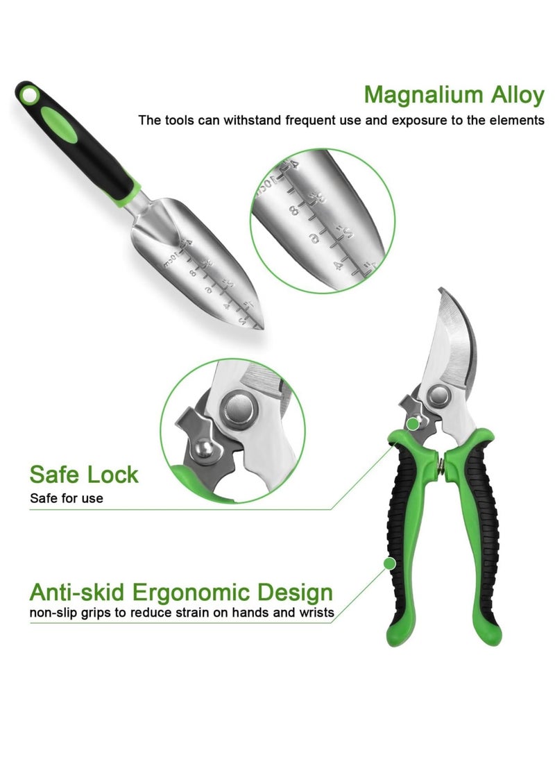 Generic Garden Tool Set  8-Piece Heavy Duty Lightweight Aluminum Alloy with Comfortable Non-Slip Handle  Storage Carrying Bag Durable Gardening Tool Set  Gift for Men and Women - Image 3