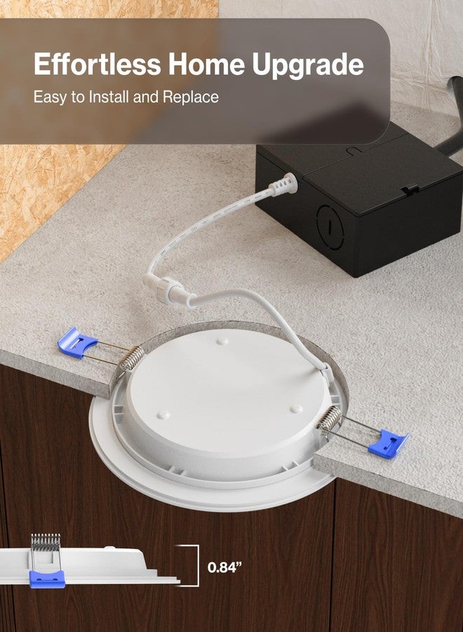 صنكو لايتنغ مصابيح سقفية غائرة من Sunco مقاس 6 بوصات LED، بدون علبة، رفيعة مع صندوق توصيل، 850 لومن، 14 واط (ما يعادل 100 واط)، 4000 كلفن أبيض بارد، قابلة للتعتيم، رفيعة للغاية، عمر افتراضي 50000 ساعة، حاصلة على شهادة ETL، عبوة من 4 مصابيح. - Image 3