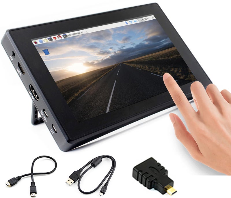 7inch HDMI LCD H with case Capacitive Touch Screen 1024x600 IPS Display Monitor Compatible with Raspberry Pi 54B3B3BPi Zero WZero 2WPicoPico WPico 2Pico 2WJetson NanoWin1087
