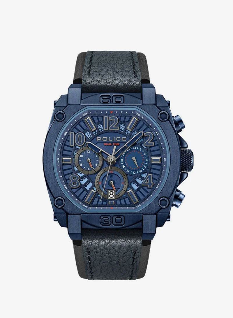 Police Norwood Gents Chronograph Watch With Blue Dial & Blue Strap -PEWJF0021904