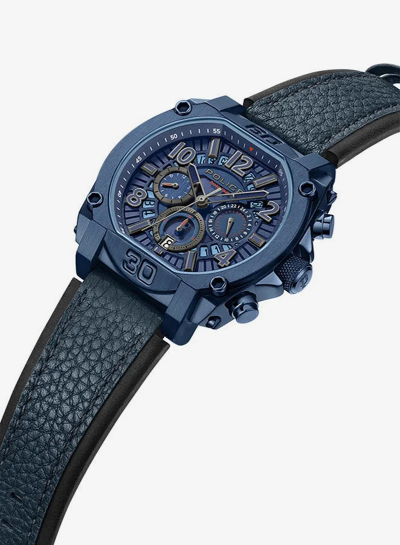 Police Norwood Gents Chronograph Watch With Blue Dial & Blue Strap -PEWJF0021904