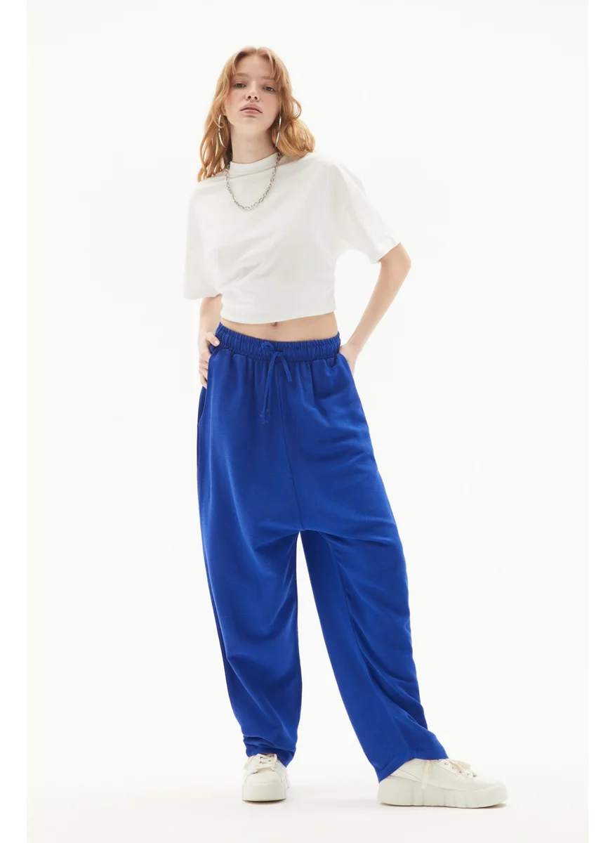 جون Elastic Waist Relaxed Fit Linen Trousers