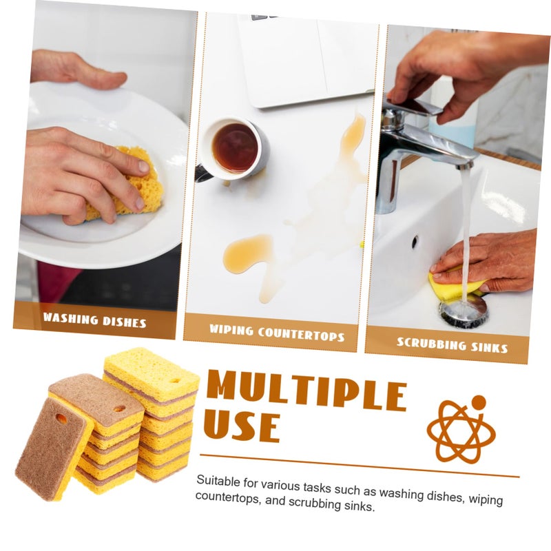 12Pcs Biodegradable Scrub Sponges for Kitchen Dishwashing Pots and Sinks - Image 3