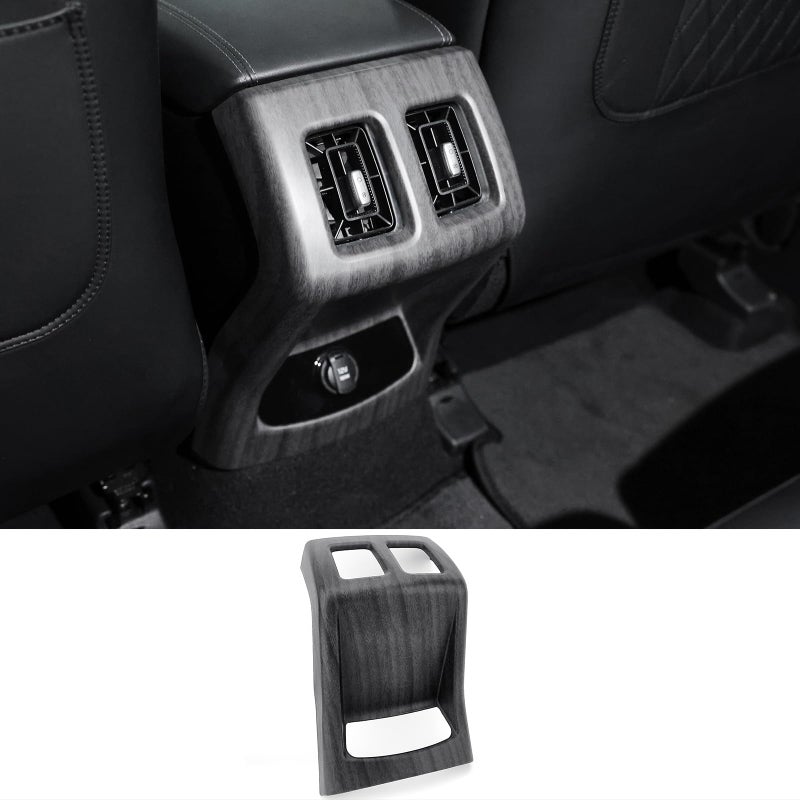 JUIVEEL Matte Wood Grain ABS Car Rear Seat AC Air Vent Frame Cover 2nd Row Air Outlet Anti Kick Cover Trim Compatible with Kia Sorento MQ4 20212025 Accessories