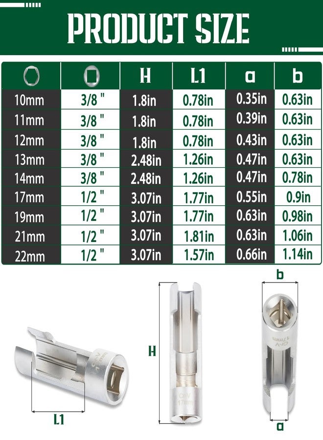 نيهاو مجموعة مفاتيح ربط خط الوقود NIHAO مقاس 10-22 مم، ومقبس صامولة متوهجة لمفاتيح الحرارة، ومثبتات على الأنابيب المنحنية، ومستشعر EGT وما إلى ذلك (9 قطع) - Image 2