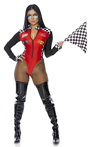 Forplay Womens 4pc. Racer Adult Sized Costumes, Red, Small/Medium US - Image 3