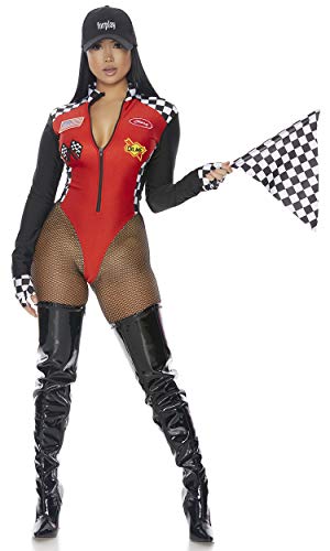 Forplay Womens 4pc. Racer Adult Sized Costumes, Red, Small/Medium US - Image 4