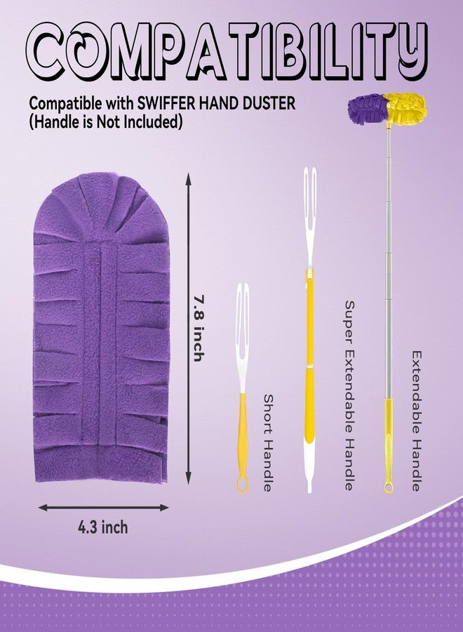 BEVAUEG Fleece Reusable Duster Refill Compatible with Swiffer Hand Duster, 360 Heavy Duty Duster Refills, Washable Dusters Refills for Swiffer Duster Extended Handle, 6 Pack (Handle is Not Included) - Image 2