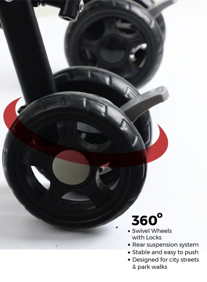 Zenito Ultra-Lightweight 4KG Buggy Stroller - Compact & Portable -Lightest Baby Carrier Buggy  Travel Stroller for Toddler 6m to 3yrs – Compact Pram w/ Extra Wide Canopy, Umbrella Fold - Black - Image 5