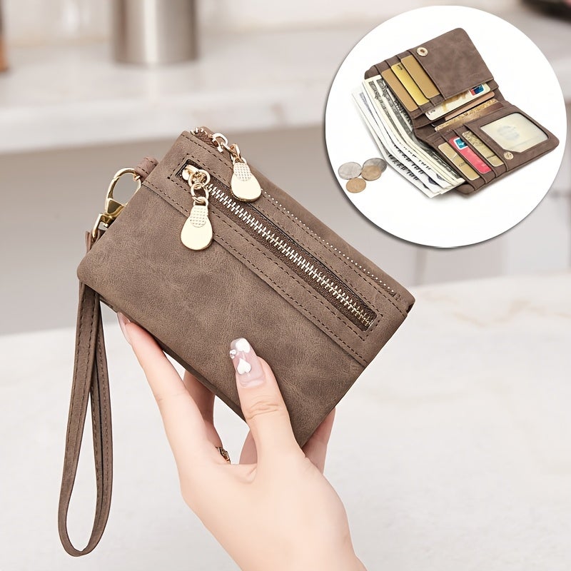 MIYIN Women's Vintage Mini Wallet with Wrist Strap - Image 1