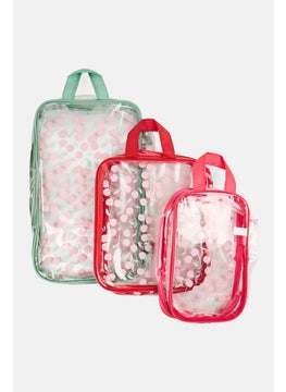 Miamica 3 Piece Graphic Print Packing Cubes, Red  - Image 2