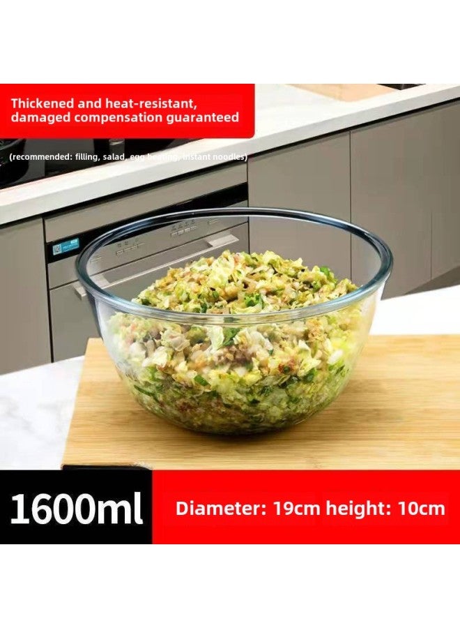 High Borosilicate Transparent Glass Bowl Large Thickened Salad Bowl Special For Microwave Oven And Basin Suit-Specifications:D1600ml Glass Bowl-Color:High Temperature Resistant And Can Be Put Into The Microwave Oven  - Image 1