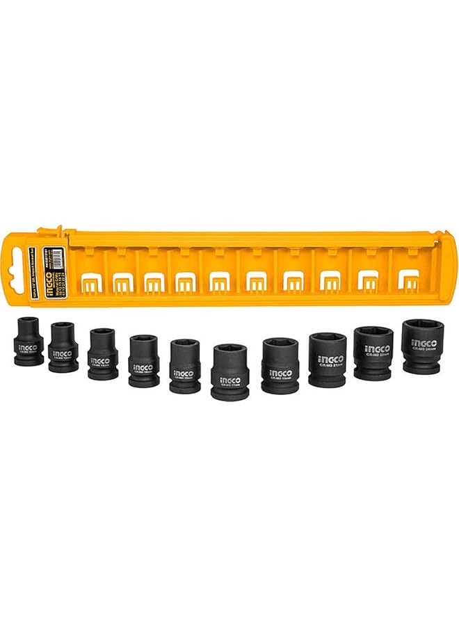 INGCO Hkissd12101 Impact Socket 10 Pieces Set 1 2 Inch Size - Image 1