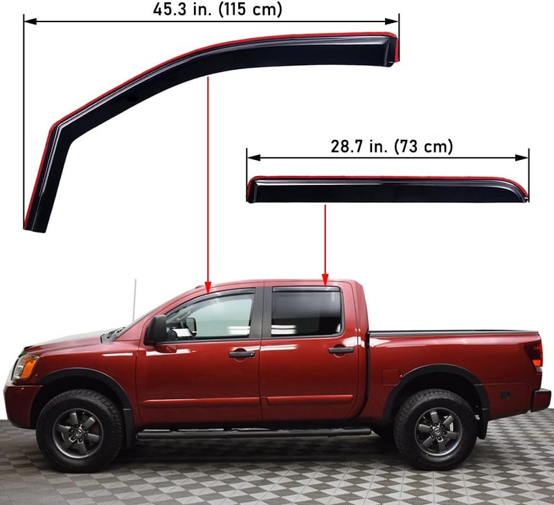 Lightronic مجموعة واقي المطر الجانبي لسيارة نيسان تيتان (2004-2015) من لايتترونيك WV194858 - Image 3