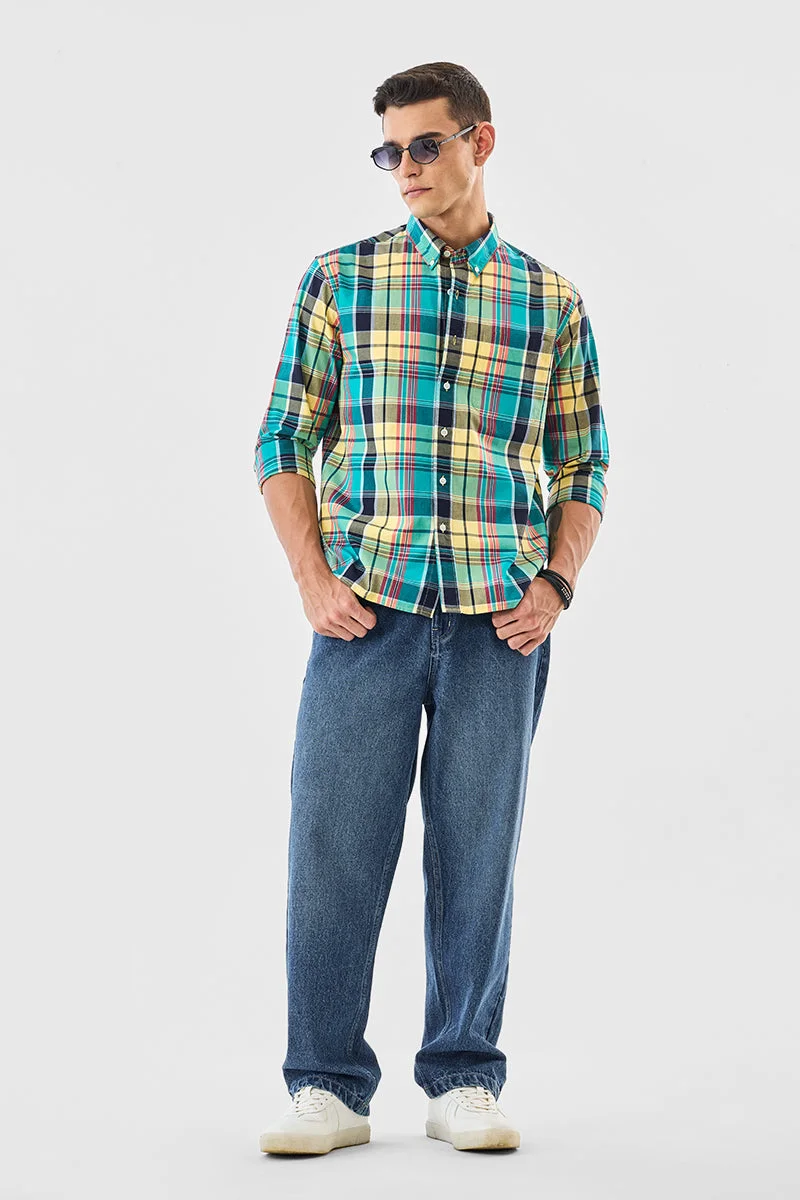 SNITCH 100% Cotton Plaid Regular Fit Shirt